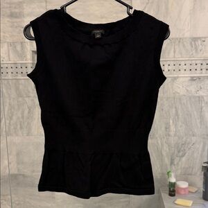 Ann Taylor Factory Black Sleeveless Peplum Tank Top
